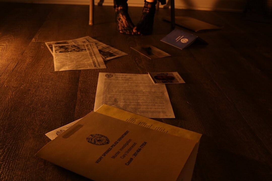 detective investigating crime scene